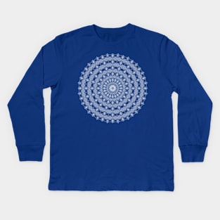 white mandala Kids Long Sleeve T-Shirt